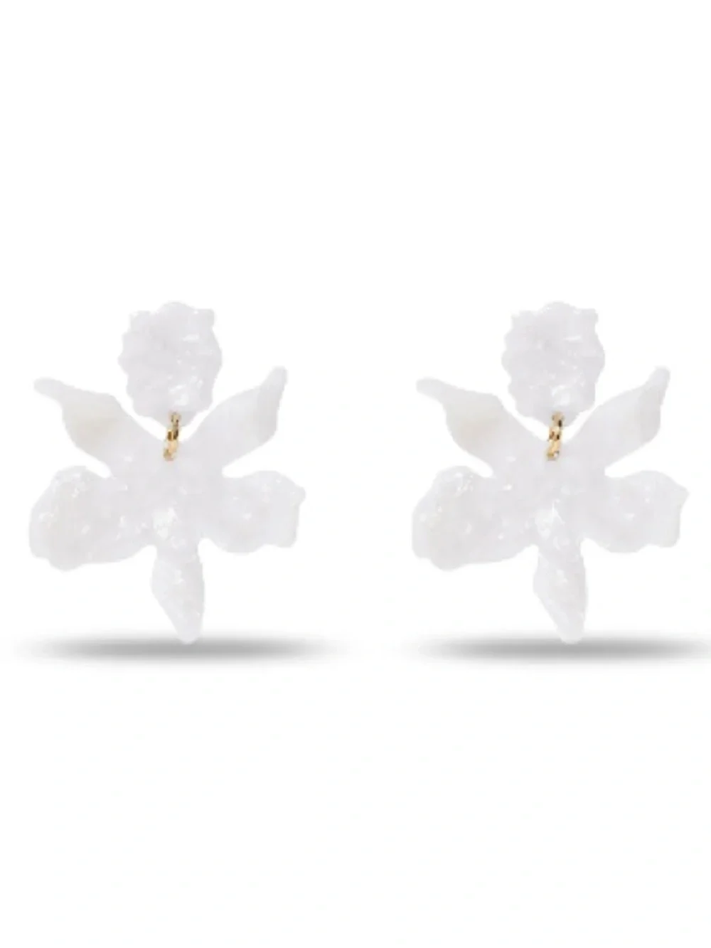Lele Sadoughi Mother of Pearl Small Paper Lily Earrings NWT - Picture 3 of 7